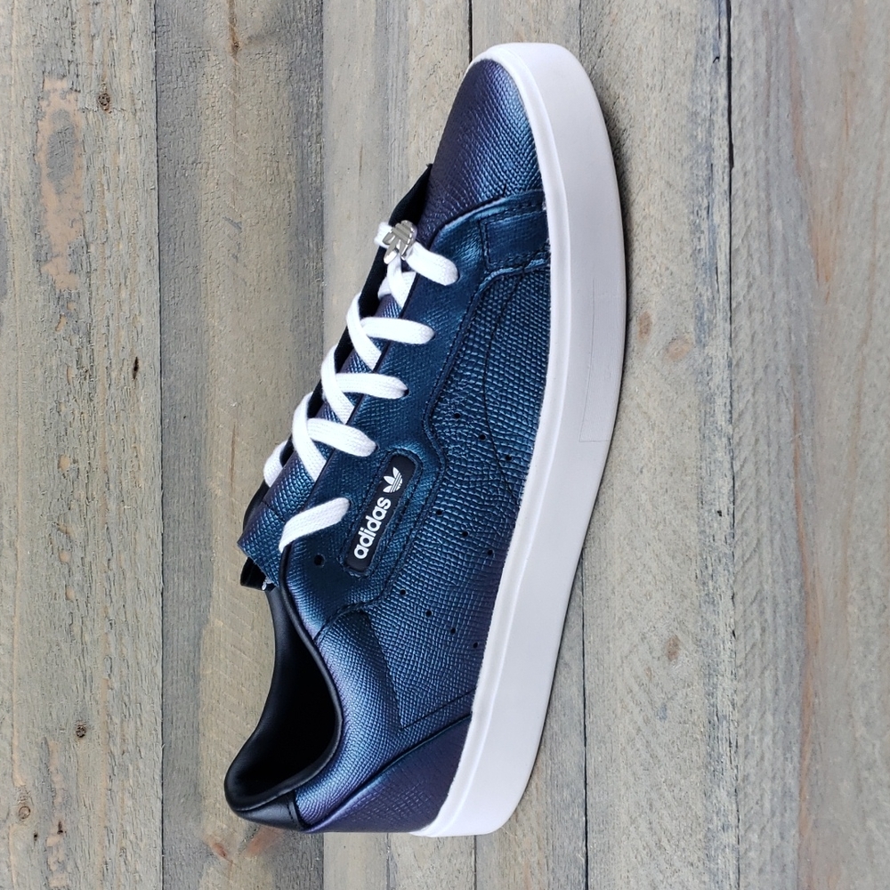 adidas Sleek Originals Leather Iridescent Sneakers - Picture 2 of 9
